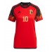 Belgien Eden Hazard #10 Hemma Matchtröja Dam VM 2022 Kortärmad